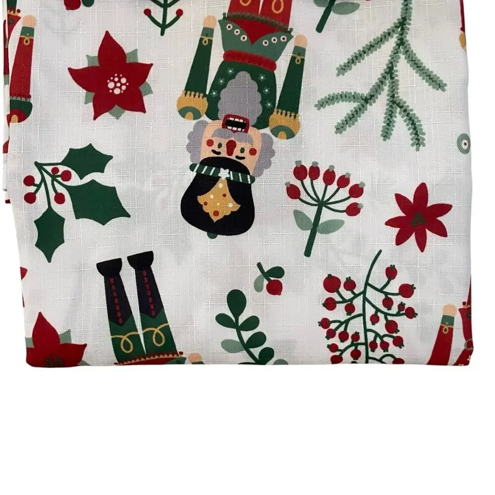 Christmas NUTCRACKER Fabric Shower Curtain Holiday 70x72 Festive Holiday NEW